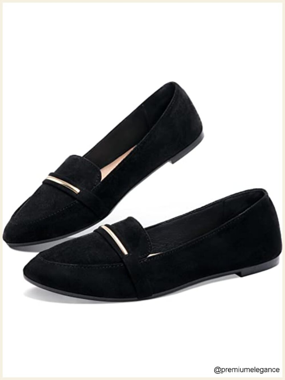 Pointy Toe Loafer Flat Faux Suede Work Shoes Slip On Penny Loafer